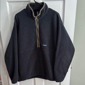 Patagonia Fleece Jacket Tan and Blue Pullover